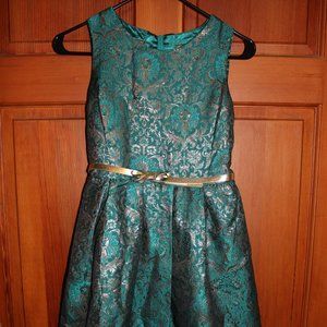 NWT! Children's Place Green & Gold Holiday Dress